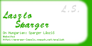 laszlo sparger business card